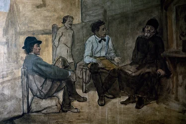 Vasily Perov (1834-1882) Kiista uskonnosta. Venäjä, 1900-luku.