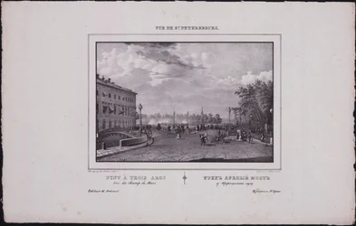 Näkymät Pietariin. Kolminaisuuden silta, 1833