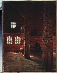 Puchugin Pietarin ja Paavalin kirkon sisustus - Vasili Vasilyevich Vereshchagin (Vassili Vereshchagin) maalaus (1842-1904), öljy kankaalle