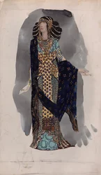 Pukusuunnittelu sarjasta Oriental dancers, 1900-luku