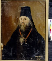 Vjatka Slobodskoyn arkkipiispa Ambrosius (1752-1809) muotokuva. Vasily Kornilovich Lytkinin maalaus (toiminut 1793-1802), öljy kankaalle