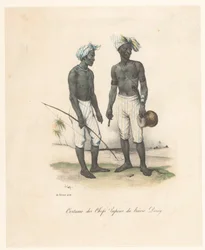 Havre-Doreyn päälliköiden vaatetus Papua-Uudessa-Guineassa (esineessä oleva nimi). Astrolaben tutkimusmatka (sarjan nimi)