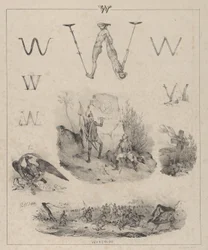 W-kirjain: Washington, Wagram, Waterloo, 1833.