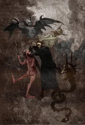Loudunin (Loudunin demonit) suhde noin 1630: jesuiittapappi Jean-Joseph (Jean Joseph) Surin (1600-1665) jahtaa demoni Isaacarumia (Isacaron) (Jesuiittapappi Surinin ja paholaisen Isaacarumin välinen taistelu, tapahtumien aikana