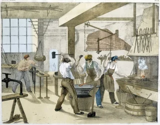 Lukkoseppä, Jansonin litho. 1800-luvulla.