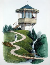 Belvedere of Montigny, Habitations Champetresistä, julkaistu n. 1855 (kromolitografia)
