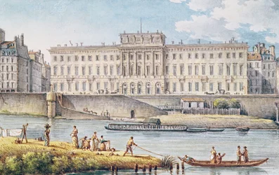 Näkymä Hotel des Monnaies -hotelliin Seinen kahden haaran yhtymäkohdassa.