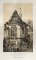 Kuvankaunis arkkitehtuuri tai 1400-luvun monumentit. Ja XVI. Vuosisatoja: Ranskan linnat XV ja XVI vuosisadalta: Pl. 56, Du Tilleul -kirkko (Ala-Seine)