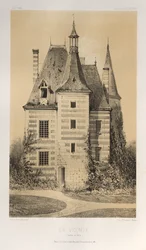 Kuvankaunis arkkitehtuuri tai 1400-luvun monumentit. Ja XVI. Vuosisatoja: Ranskan linnat XV ja XVI vuosisadalla: Pl. 75, La Vicomté (Saône et Loire)