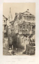Kuvankaunis arkkitehtuuri tai 1400-luvun monumentit. Ja XVI. Vuosisatoja: Chateaux De France XV ja XVI vuosisadalla: Pl. 10, Vanhat talot Tullessa (Correze)