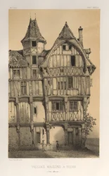 Kuvankaunis arkkitehtuuri tai 1400-luvun monumentit. Ja XVI. Vuosisadat: XV ja XVI vuosisadan Ranskan linnat: Pl. 21, vanhat talot Rouenissa (Seine-Inferieure)
