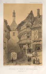 Kuvankaunis arkkitehtuuri tai 1400-luvun monumentit. Ja XVI. Vuosisatoja: Chateaux De France XV ja XVI vuosisadalla: Pl. 5, puutalo Bourbon-Lancyssa (Saone Et Loire)