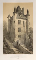 ...pl. 60, linnoitettu talo Uzerches Corrèressa, 1860.