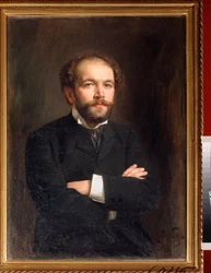 Säveltäjä Nikolai Medtnerin (1879-1951) muotokuva (Säveltäjä N Medtnerin muotokuva) - Viktor Karlovich Stembergin maalaus (1863-1917 jälkeen), öljy kankaalle