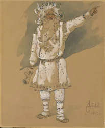 Isoisä Frost. Pukusuunnittelu N. Rimski-Korsakovin oopperaan Snow Maiden, 1885