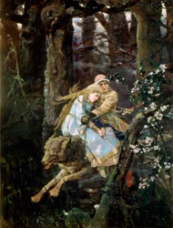 Tsarevitš Ivan ratsastaa harmaalla sudella, 1889