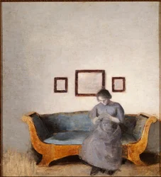 Ida Hammershoi istuu sohvalla