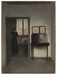 Sisätila naisen kanssa (Stue med en kvinde), noin 1897 (öljy kankaalle)