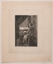 Muotokuva maalarin vaimosta soittamassa pianoa