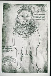 Ms Fr 19093 fol.24v Lion and Porcupine (faksimile)