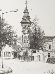 Kellotorni, Hay on Wye, 2007, (muste paperille)