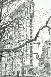 New York Flat Iron Building, 2003, (muste paperille)