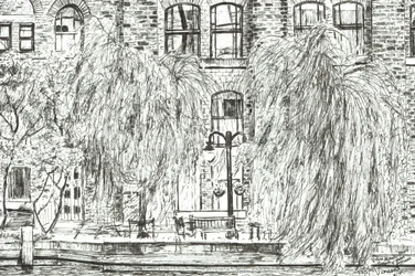 Kannu ja piano Manchester, 2005, (muste paperille)