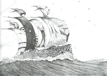 Storm Creators Cape Henlopen, 2024 (tussi ja lyijykynä paperille)