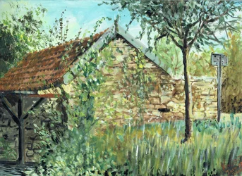 Wash Hut in Laignes, 2006, (akryyli kankaalle)