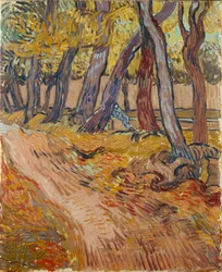 Polku Saint-Rémyn turvapaikan puutarhassa, 1889.