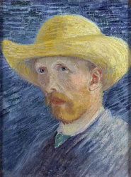 Omakuva olkihatulla par Gogh, Vincent, pakettiauto (1853-1890). Öljy kankaalle, koko: 41,8x31,5