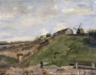 "" Näkymä Butte Montmartrelle ja kivilouhos "" (Montmartren kukkula kivilouhoksella) Vincent van Goghin (1853-1890) maalaus 1886 Koko 32 x 41 cm Amsterdam, Van Goghin museo