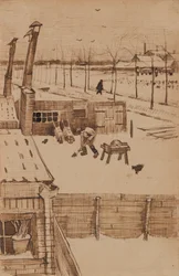 Näkymä Vincents -studion ikkunasta talvella I (1883)