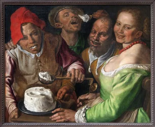 Ricotta-syöjät, Vincenzo Campin (1536-1591) maalaus. Valokuvaus, KIM Youngtae, Lyon, Musee des Beaux Arts de Lyon.
