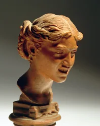Naisen päämies Caprilta, Vincenzo Gemito (1852-1929), punainen vaha