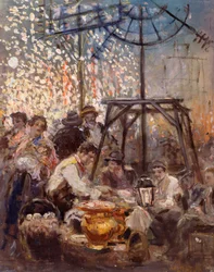 Vincenzo La Bellan (1872-1954) mustekalan myyjä Piedigrotassa