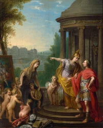 Allegoria keisarillisen gallerian siirrosta Belvedereen