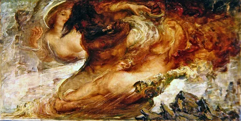 Hercules ja Hydra, toinen työ (öljy kankaalle)