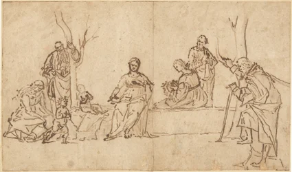 Madonna ja lapsi pyhien kanssa maisemassa (Sacra Conversazione)