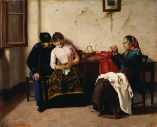 Vittorio Reggianinin (1858-1938) kosija, öljy kankaalle, 65x59,5 cm
