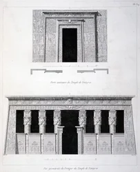 Oviaukko ja portti Tentyriksen temppelissä, 1800-luku
