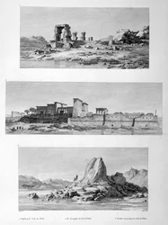 Raunioituneet temppelit Philaessa, Egyptissä, 1802