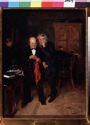 Luottamus. Peinture de Vladimir Jegorovich Makovski (Makovsky, Makovskij) (1846-1920), huile sur toile