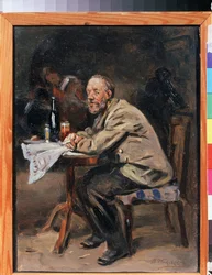 Juomari. Vladimir Jegorovich Makovsky (Makovsky, Makovskij) (1846-1920) maalaus, öljy kankaalle, 1800-luvun venäläistä taidetta. Valtion taidemuseo, Jaroslavl (Venäjä)