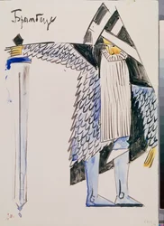 Brambeus - Valmisteleva puku teatteriesitystä "Tsar Maksemyan" varten.