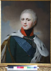 Alexandre Ier de Russie (Alexandre Pavlovitch Romanov) - Keisari Aleksanteri I:n (1777-1825) muotokuva - Vladimir Lukich Borovikovsky (1757-1825). Öljy kankaalle