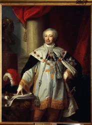 ""Venäläisen poliitikon ja varakanslerin Aleksanteri Kurakinin (Kurakin) (1752-1818) muotokuva" Vladimir Borovikovskin (Borovikovski) (1757-1825) maalaus 1799 Venäjän valtionmuseo, Pietari