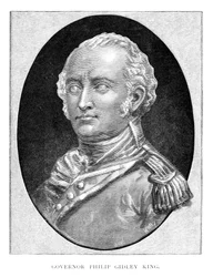 Kapteeni Philip Gidley King, brittiläinen merivoimien upseeri ja Uuden Etelä-Walesin kolmas kuvernööri, 1886.