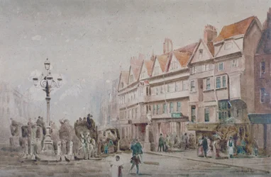 Katso itään Holbornin ja Stable Innin eteläpuolella, Lontoossa, 1860.