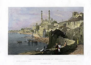 Aurangzebin moskeija Benaresissa, Intiassa, 1800-luku